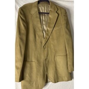 Lanvin Feather Suede Tan Cream Suit Sport Coat Jacket Blazer 38see measurements